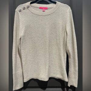 Lilly Pulitzer Morgen Sequined Sweater in Coconut Metallic Size L